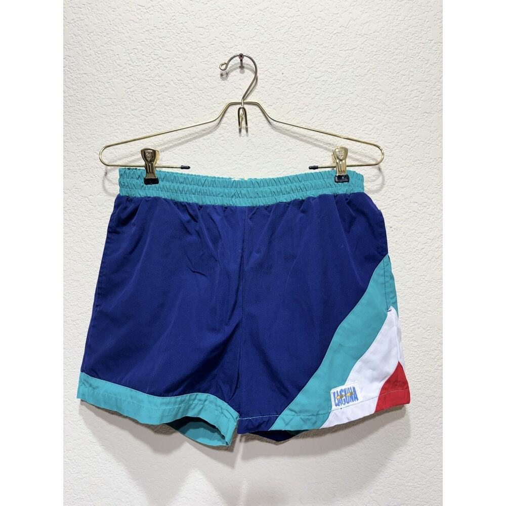 Vintage 1980s Laguna Swim Trunks Shorts Suit 28-30 Blue